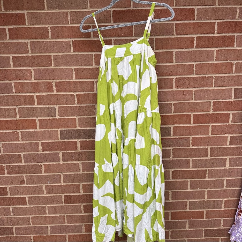 Green and White Women's Dress